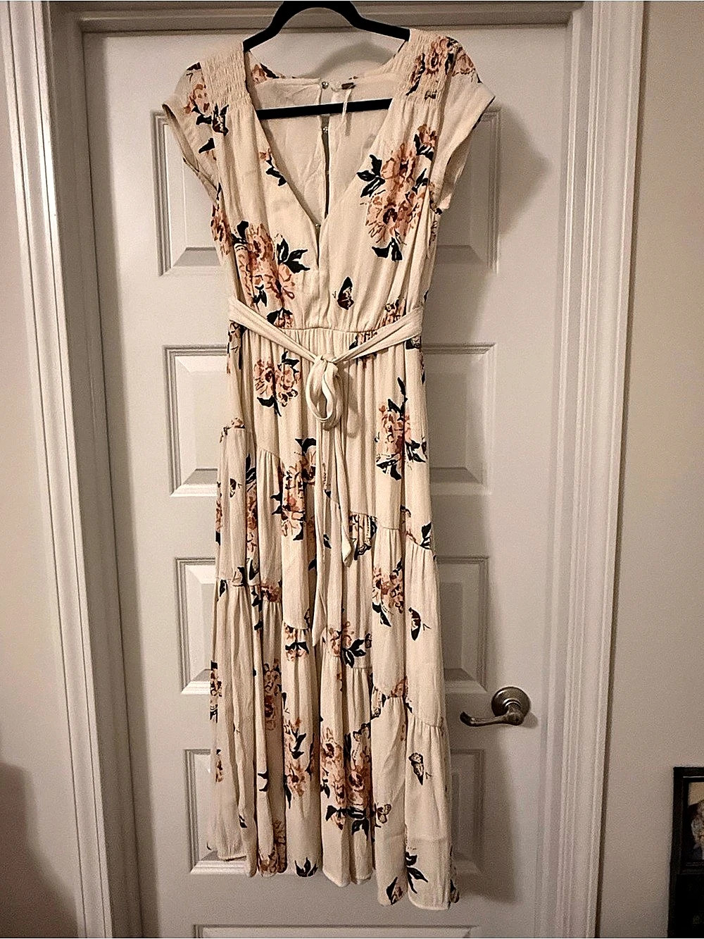 Free People Butterfly Babe Maxi Dress Floral Cream & Brown Size 4